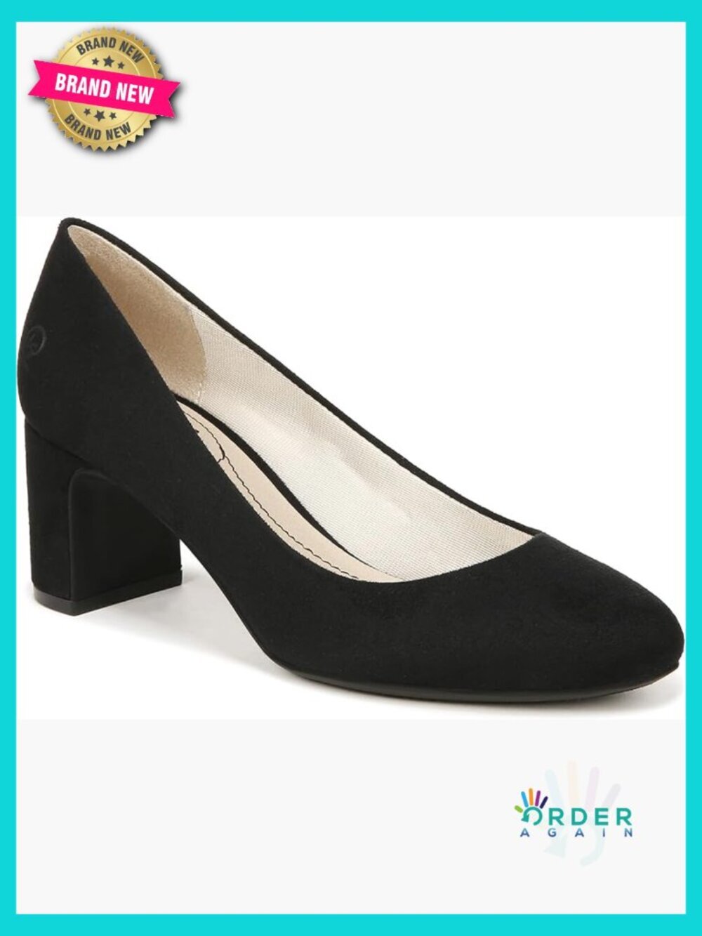 Block Heel Pumps Comfortable Cushioned Round Toe Dress Shoes Work Dance